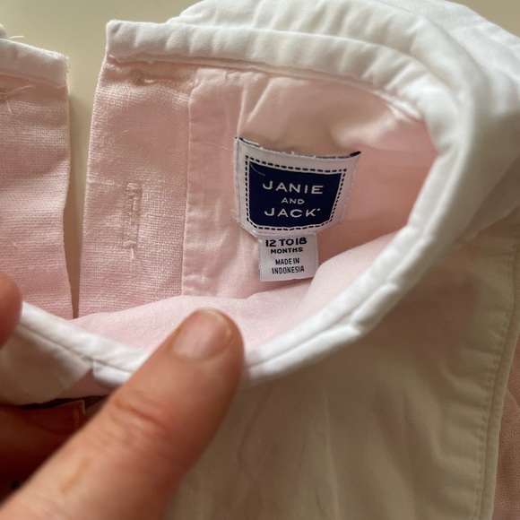 Janie and Jack pale pink romper with Bunny 12-18 months - Picture 3 of 3